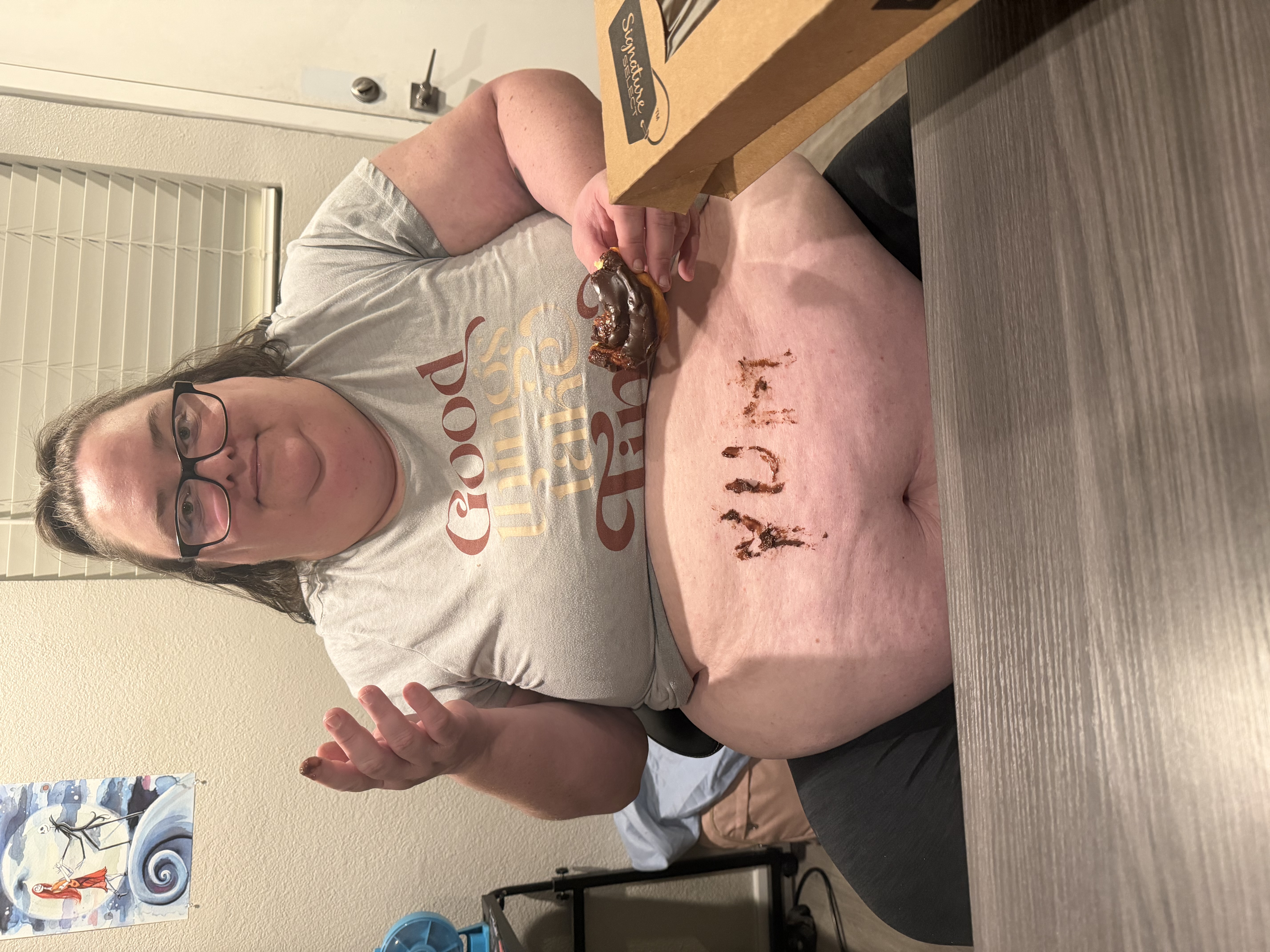 Kaybug enjoying a doughnut
